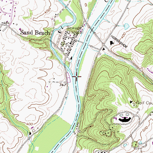 Topographic Map of Manada Creek, PA