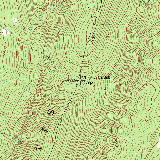 Topographic Map of Manassas Gap, PA