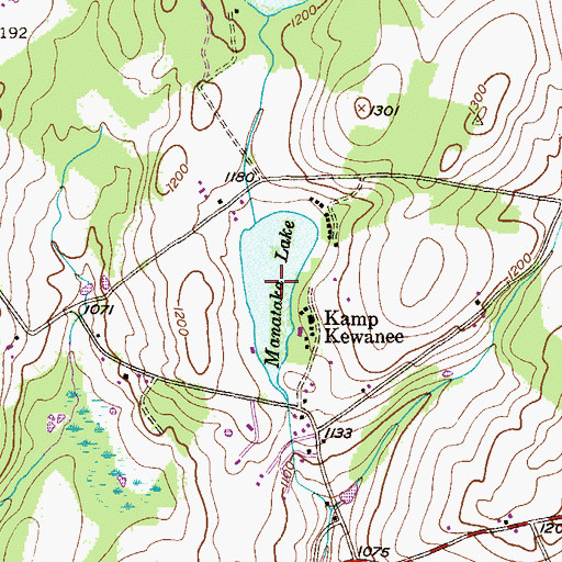 Topographic Map of Manataka Lake, PA
