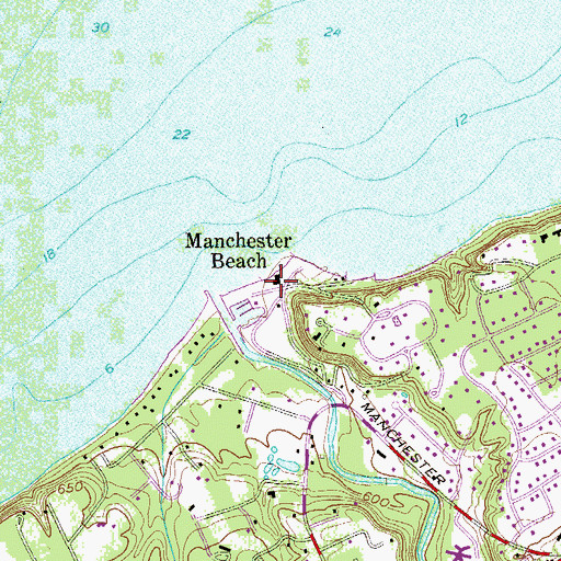 Topographic Map of Manchester Beach, PA