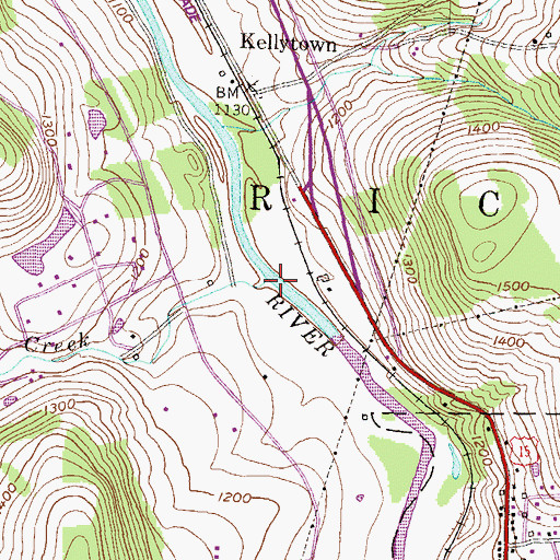 Topographic Map of Manns Creek, PA