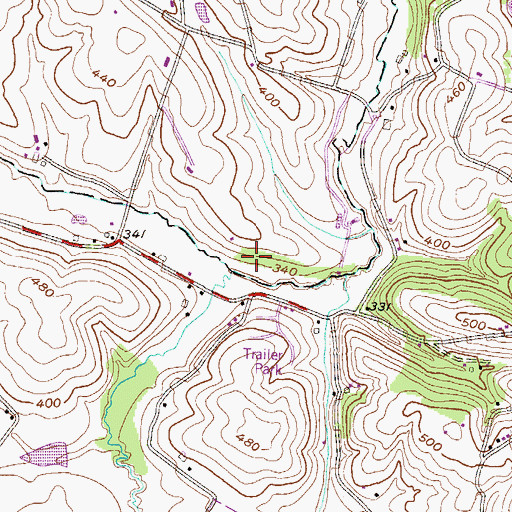 Topographic Map of Manor Creek, PA