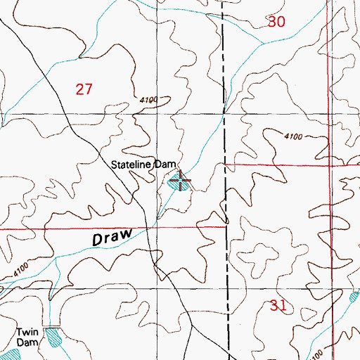 Topographic Map of Stateline Dam, AZ