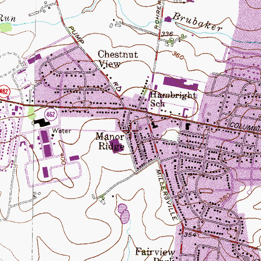 Topographic Map of Manor Ridge, PA