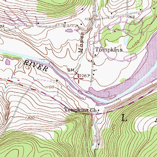Topographic Map of Mapes Creek, PA