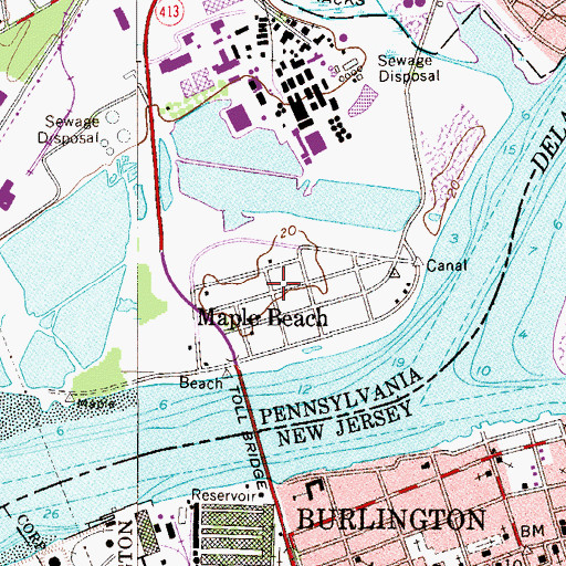 Topographic Map of Maple Beach, PA