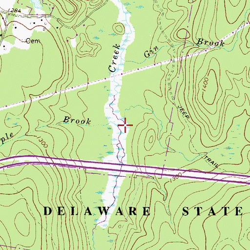Topographic Map of Maple Brook, PA