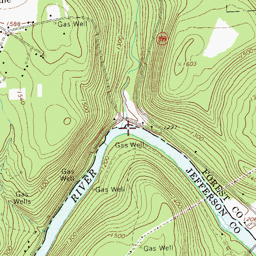Topographic Map of Maple Creek, PA