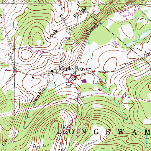 Topographic Map of Maple Grove, PA