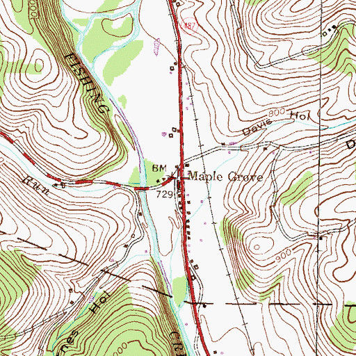 Topographic Map of Maple Grove, PA