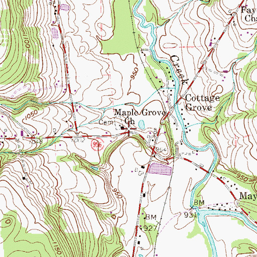 Topographic Map of Maple Grove Church, PA