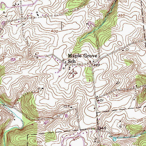 Topographic Map of Maple Grove School, PA