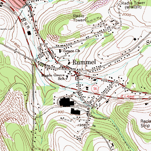 Topographic Map of Maple Grove School, PA