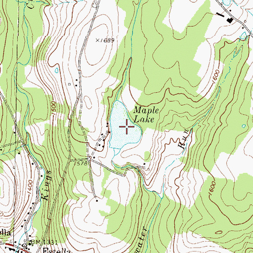 Topographic Map of Maple Lake, PA