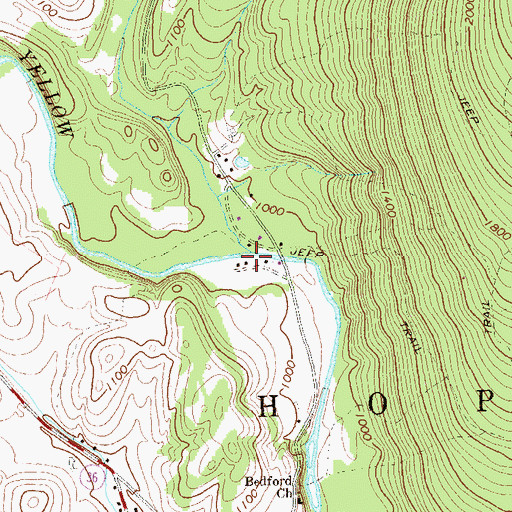 Topographic Map of Maple Run, PA