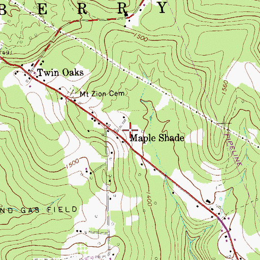 Topographic Map of Maple Shade, PA