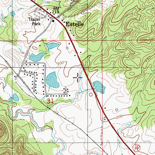 Topographic Map of Estelle, AL