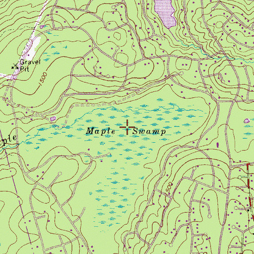 Topographic Map of Maple Swamp, PA