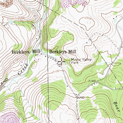 Topographic Map of Maple Valley Park, PA