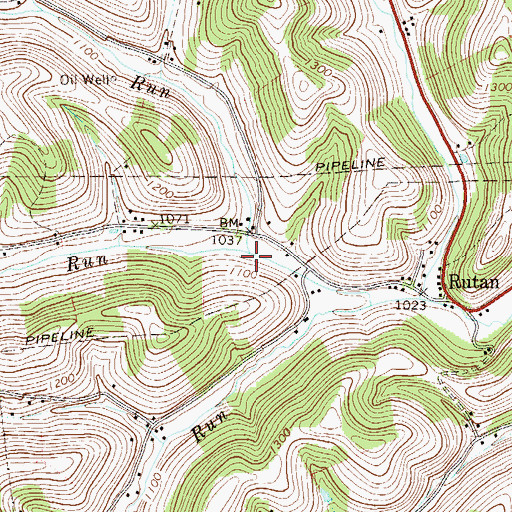 Topographic Map of Maranda Run, PA