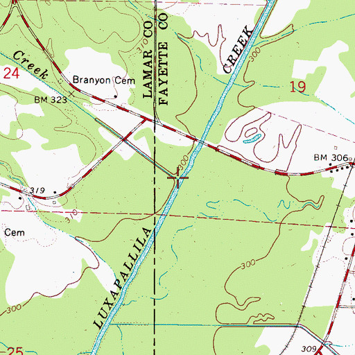 Topographic Map of Estes Creek, AL