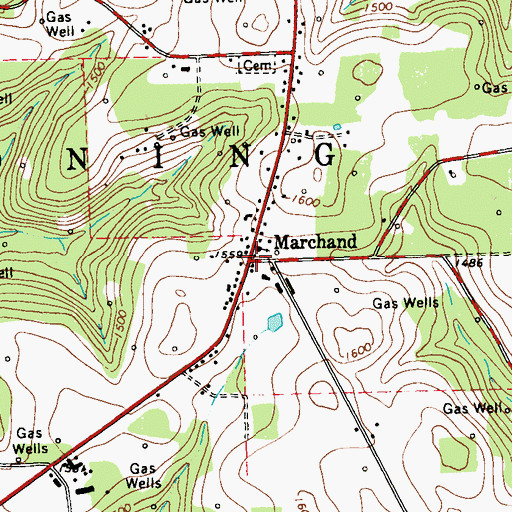 Topographic Map of Marchand, PA