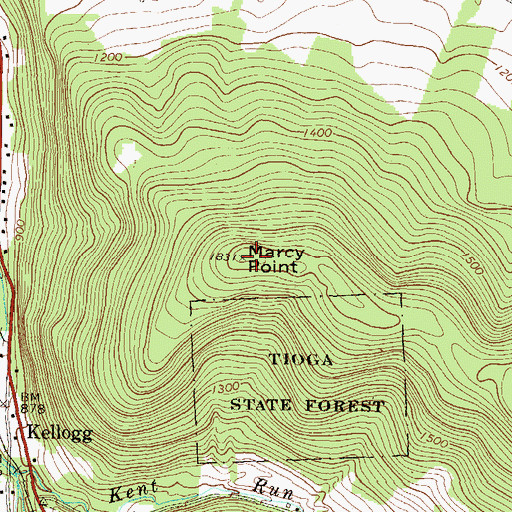 Topographic Map of Marcy Point, PA