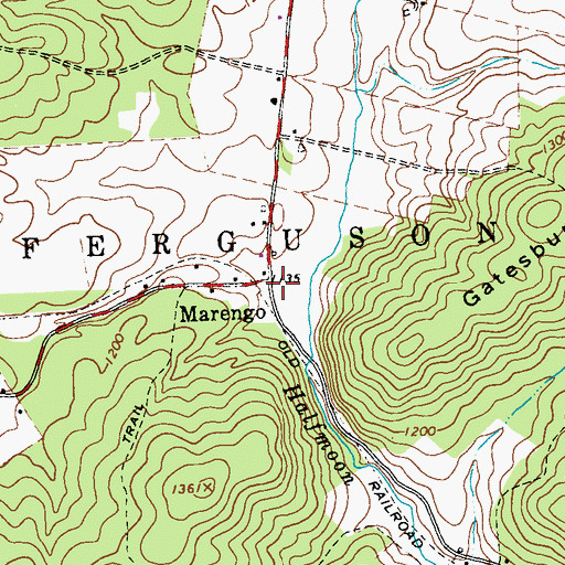 Topographic Map of Marengo, PA