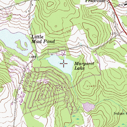 Topographic Map of Margaret Lake, PA