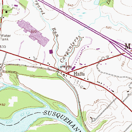 Topographic Map of Margaret Run, PA