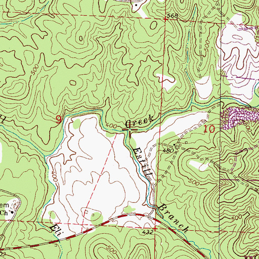 Topographic Map of Estill Branch, AL