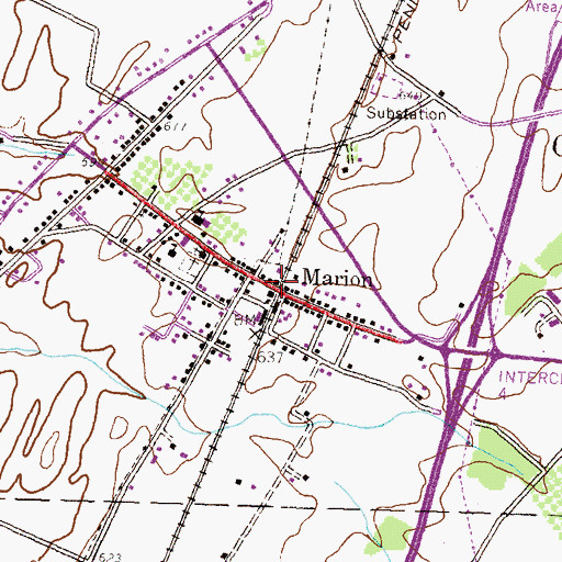 Topographic Map of Marion, PA