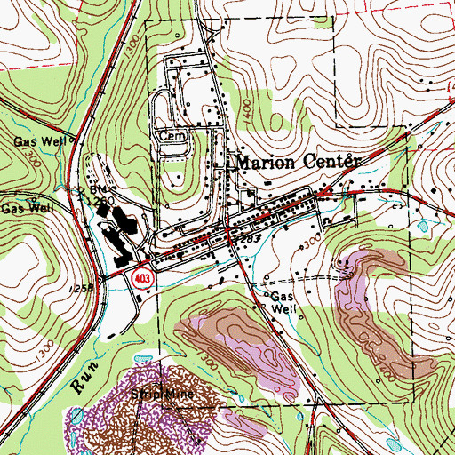 Topographic Map of Marion Center, PA