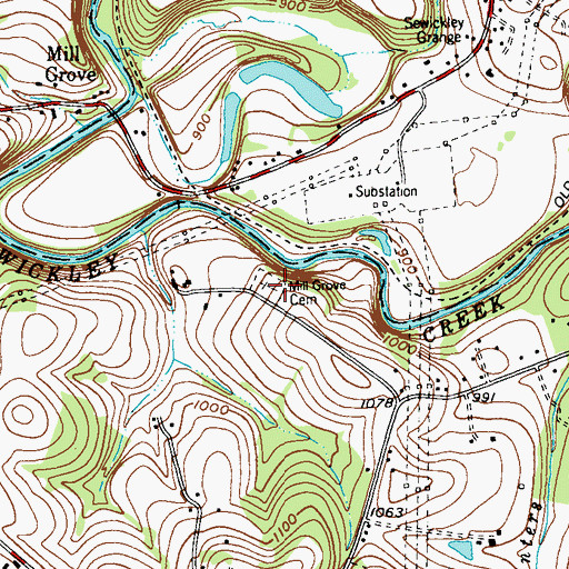 Topographic Map of Markle Cemetery, PA