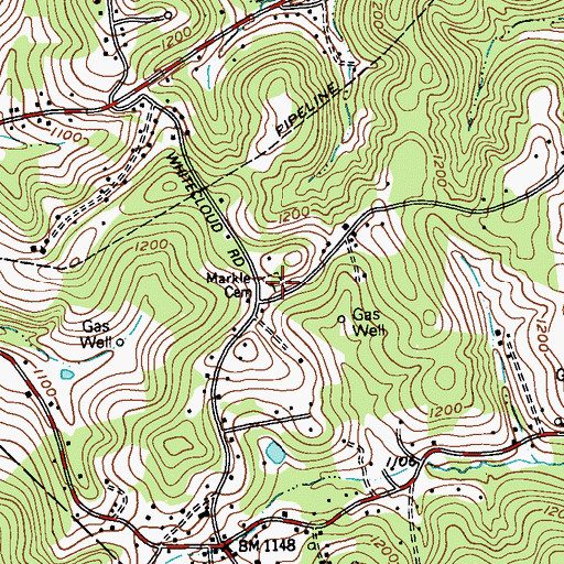 Topographic Map of Markle Cemetery, PA