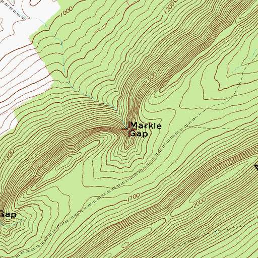 Topographic Map of Markle Gap, PA