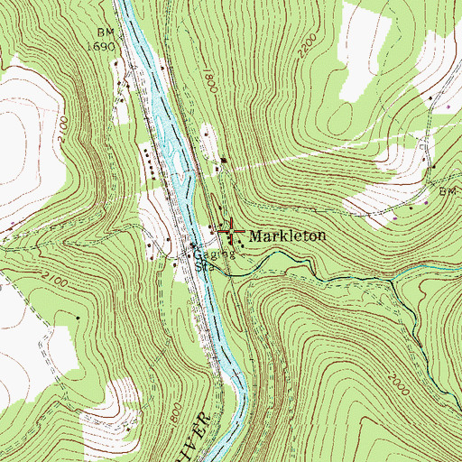 Topographic Map of Markleton, PA