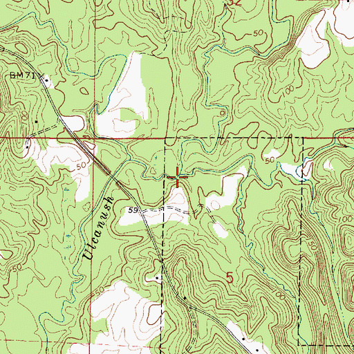 Topographic Map of Estis Mill Creek, AL