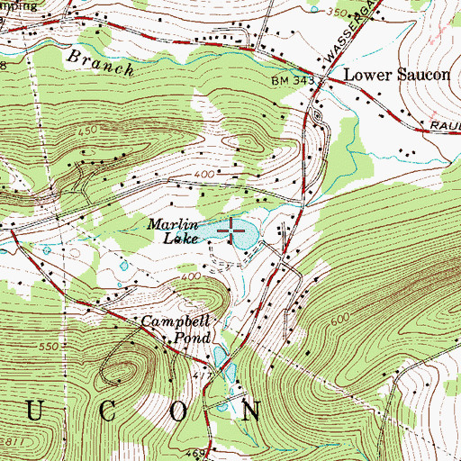 Topographic Map of Marlin Lake, PA