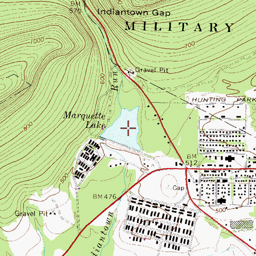 Topographic Map of Marquette Lake, PA