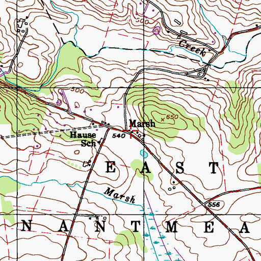 Topographic Map of Marsh, PA