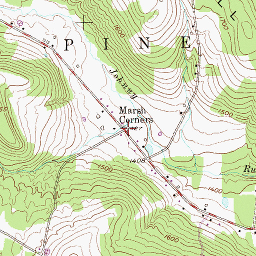 Topographic Map of Marsh Corners, PA