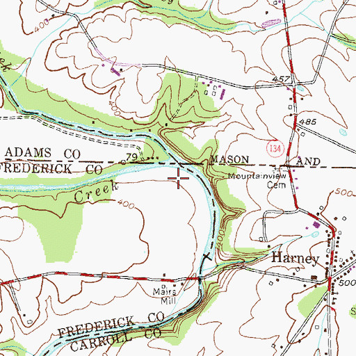 Topographic Map of Marsh Creek, PA