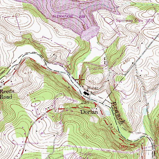 Topographic Map of Marsh Creek, PA