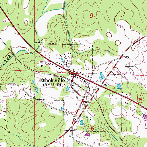 Topographic Map of Ethelsville, AL