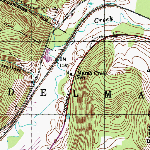 Topographic Map of Marsh Creek School, PA