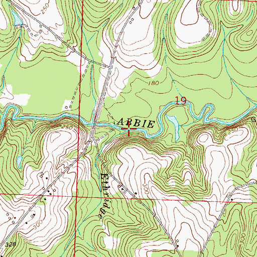 Topographic Map of Ethridge Gin Branch, AL