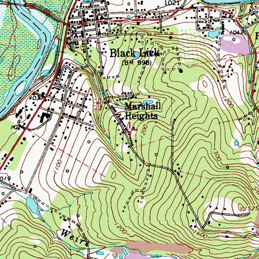Topographic Map of Marshall Heights, PA