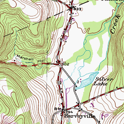 Topographic Map of Marshall Hollow, PA