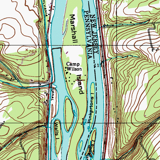Topographic Map of Marshall Island, NJ